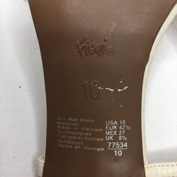 Fioni Womens White Heel Slingback Sandal 77534-10 Spring Summer Casual Size 10 - Picture 9 of 9